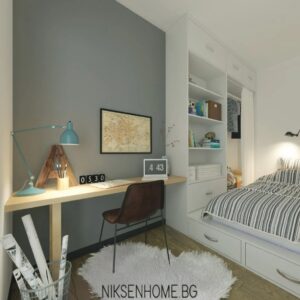 Снежно вълшебство - бяла детска стая с бюро