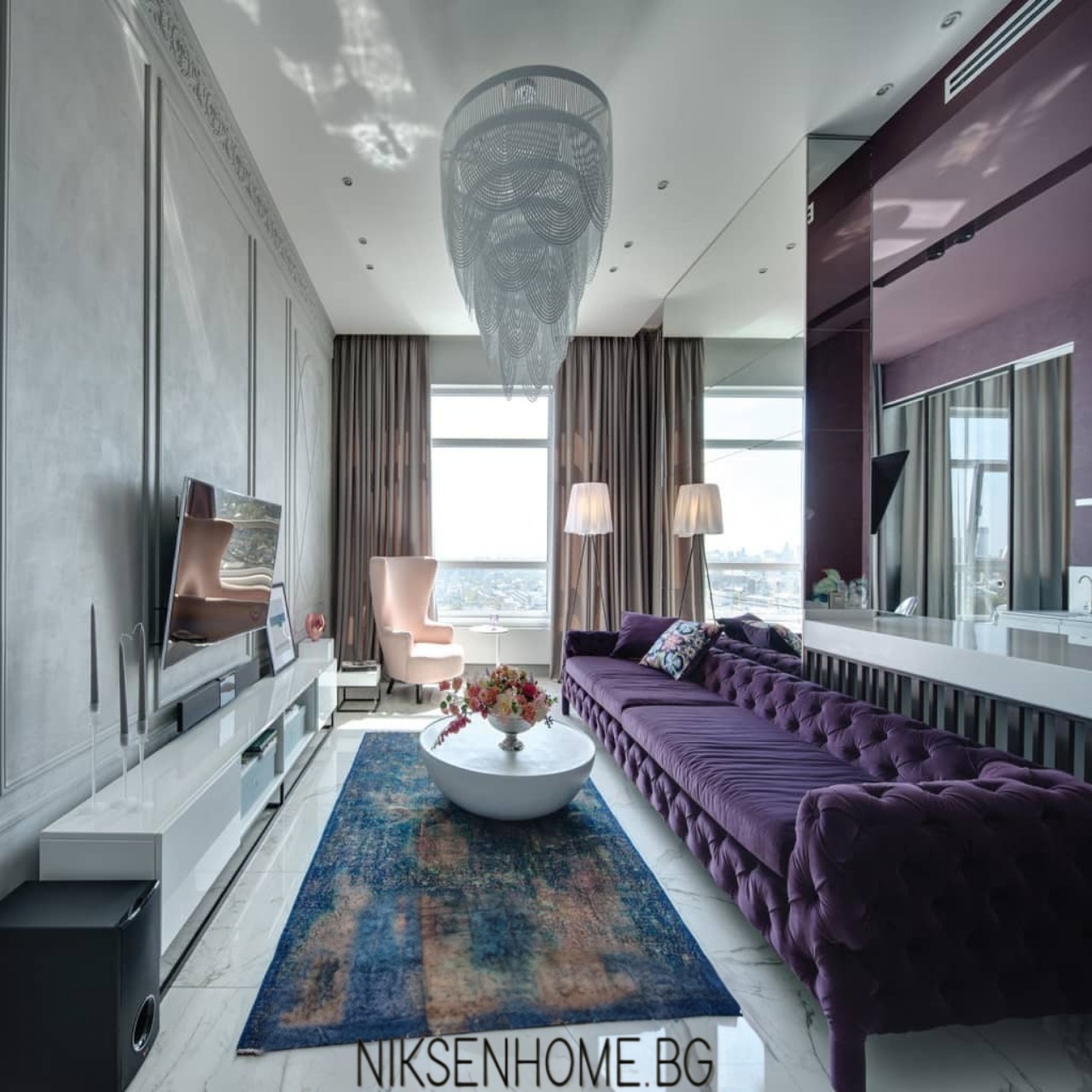 Цветна градина - обзавеждане на студио с лилав акцент - Image 7