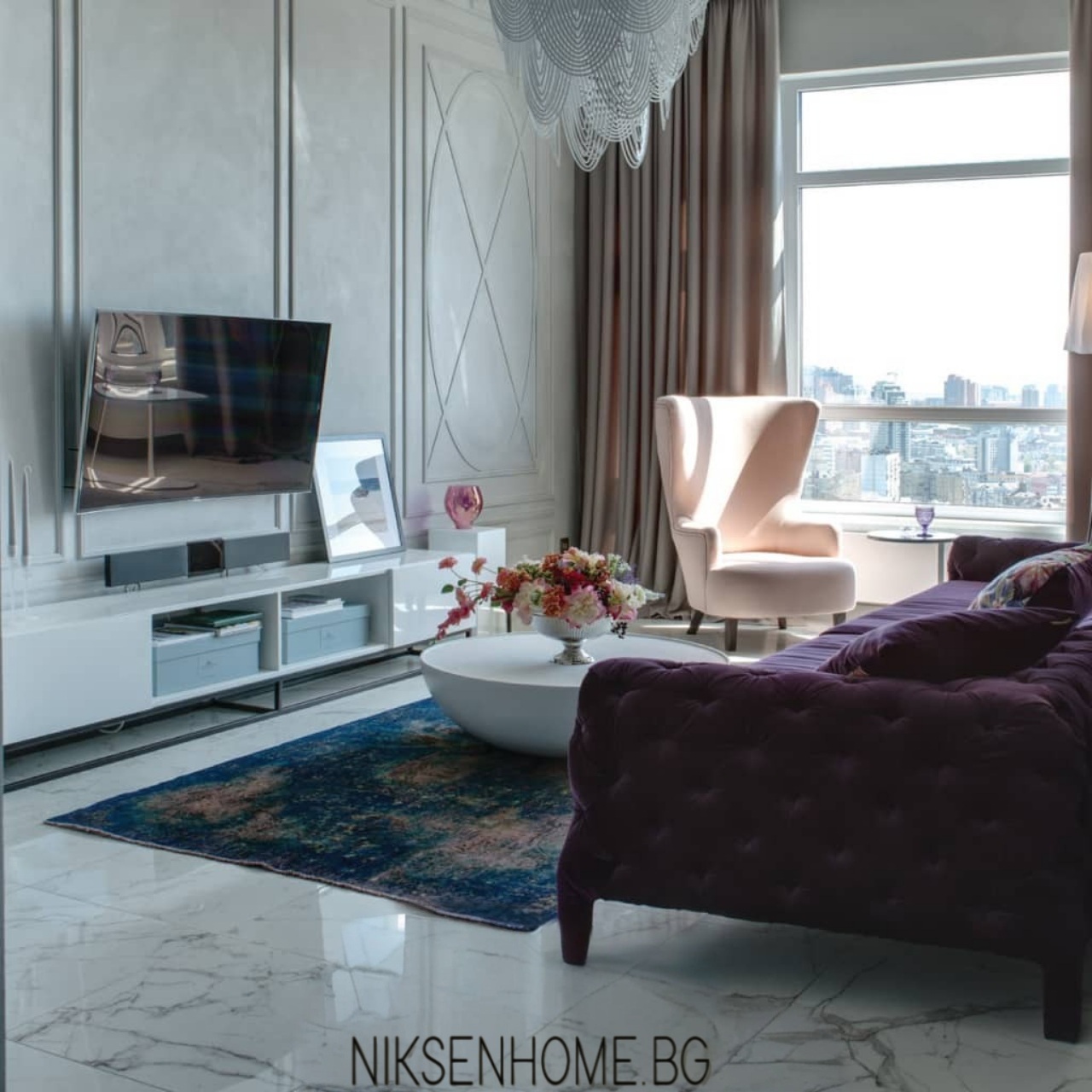 Цветна градина - обзавеждане на студио с лилав акцент - Image 6