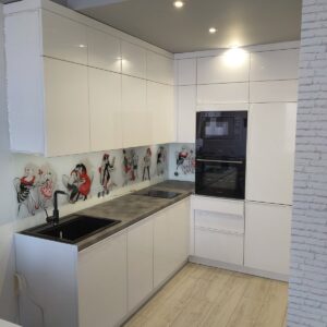 Сутрешно кафе в Париж - Кухня Мдф гланц с принт стъкло