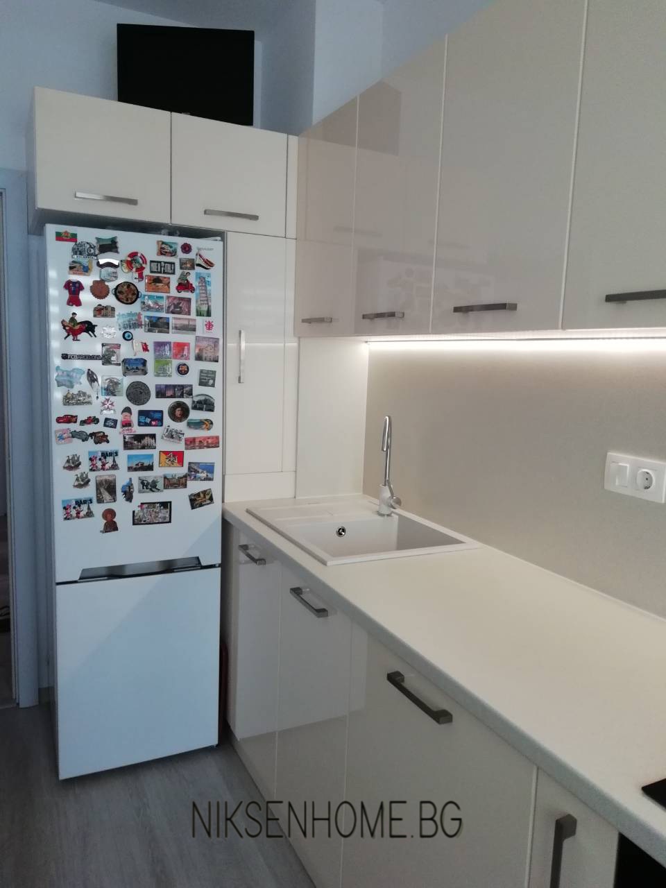 Кремав цвят - модерна кухня с мдф гланц - Image 2