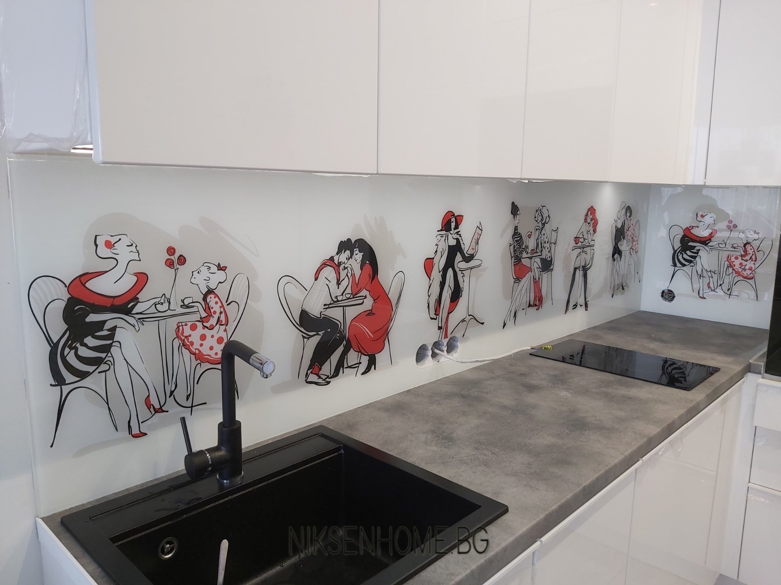 Сутрешно кафе в Париж - Кухня Мдф гланц с принт стъкло - Image 7