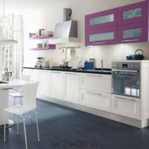 Орхидея - лилава ретро кухня с технически камък