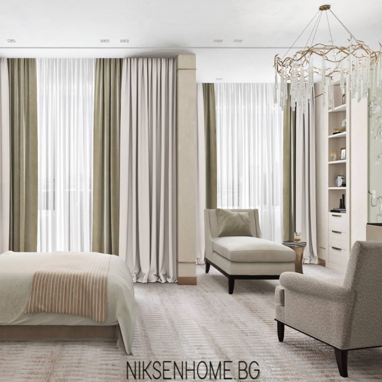 Романтика - интериорен дизайн в бяло и златно - Image 3