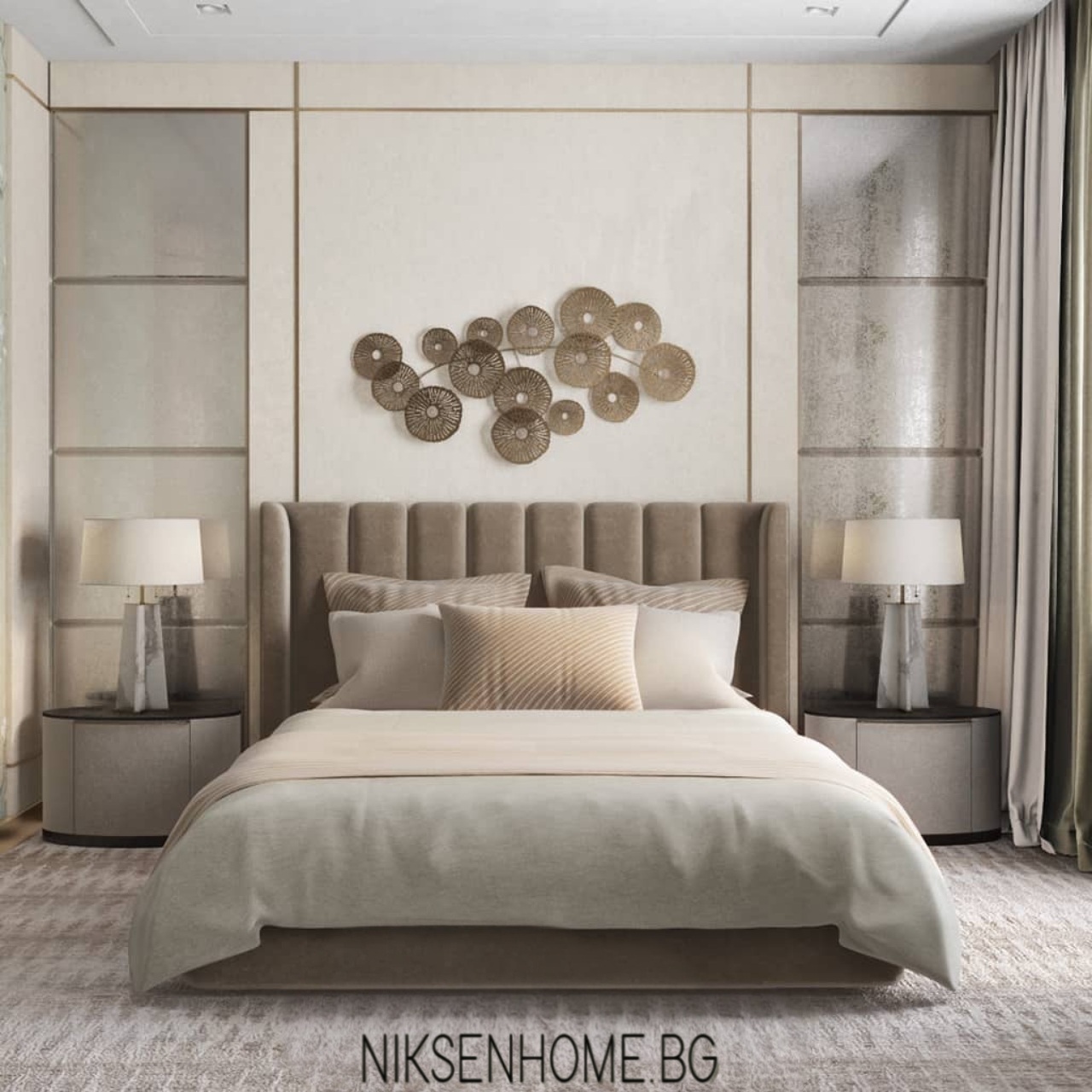 Романтика - интериорен дизайн в бяло и златно - Image 2