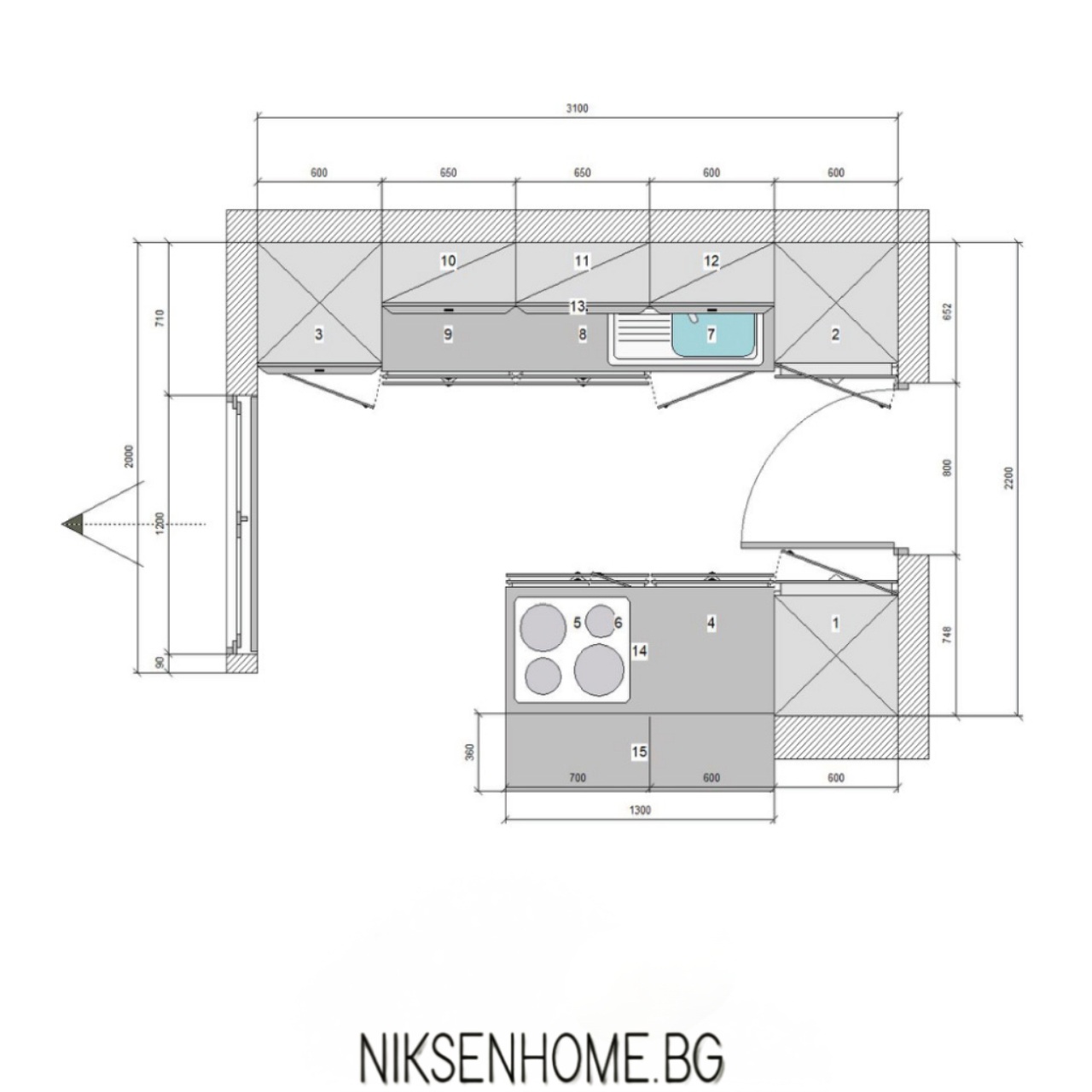 Сребърна луна - модерна кухня в сиво и бяло - Image 10