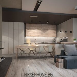 Интериор в сиво и капучино