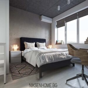 Високо в небето - интериор на апартамент в сиво