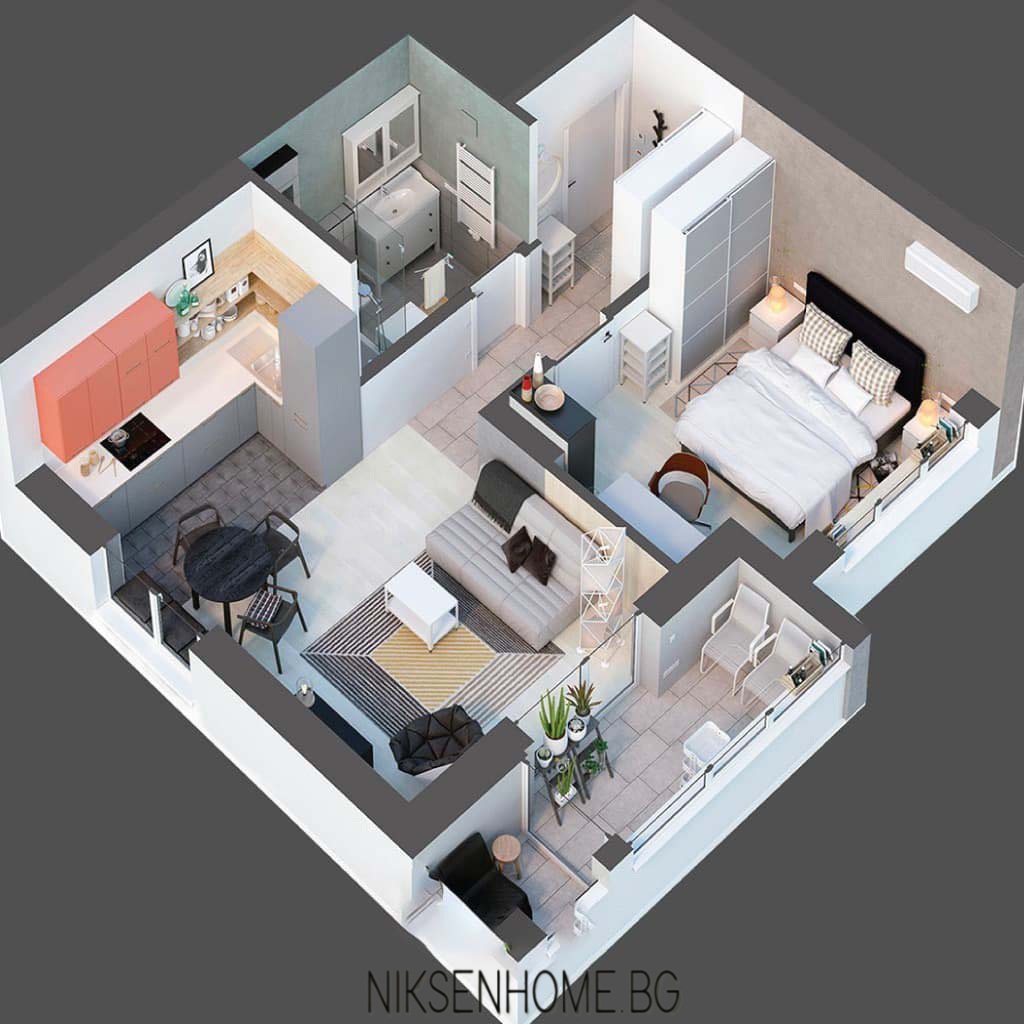 Високо в небето - интериор на апартамент в сиво - Image 6