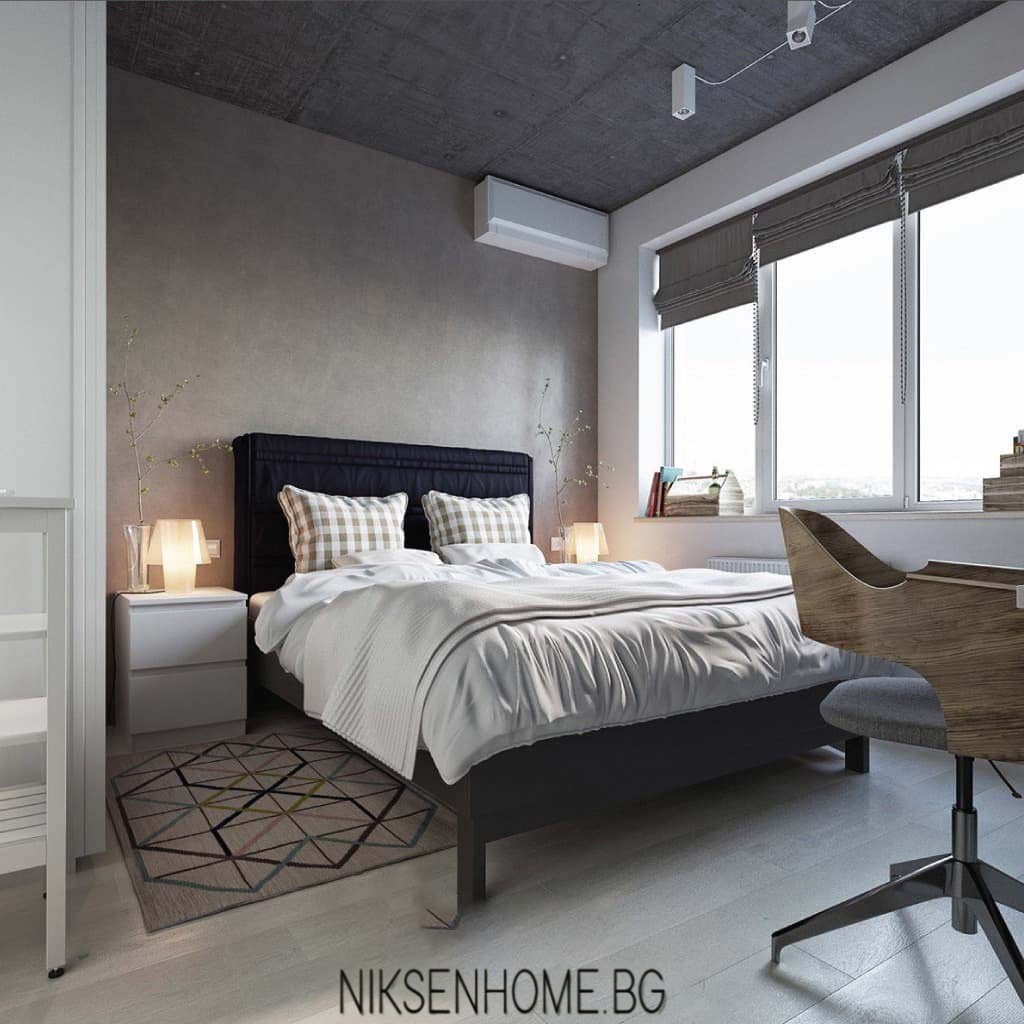 Високо в небето - интериор на апартамент в сиво