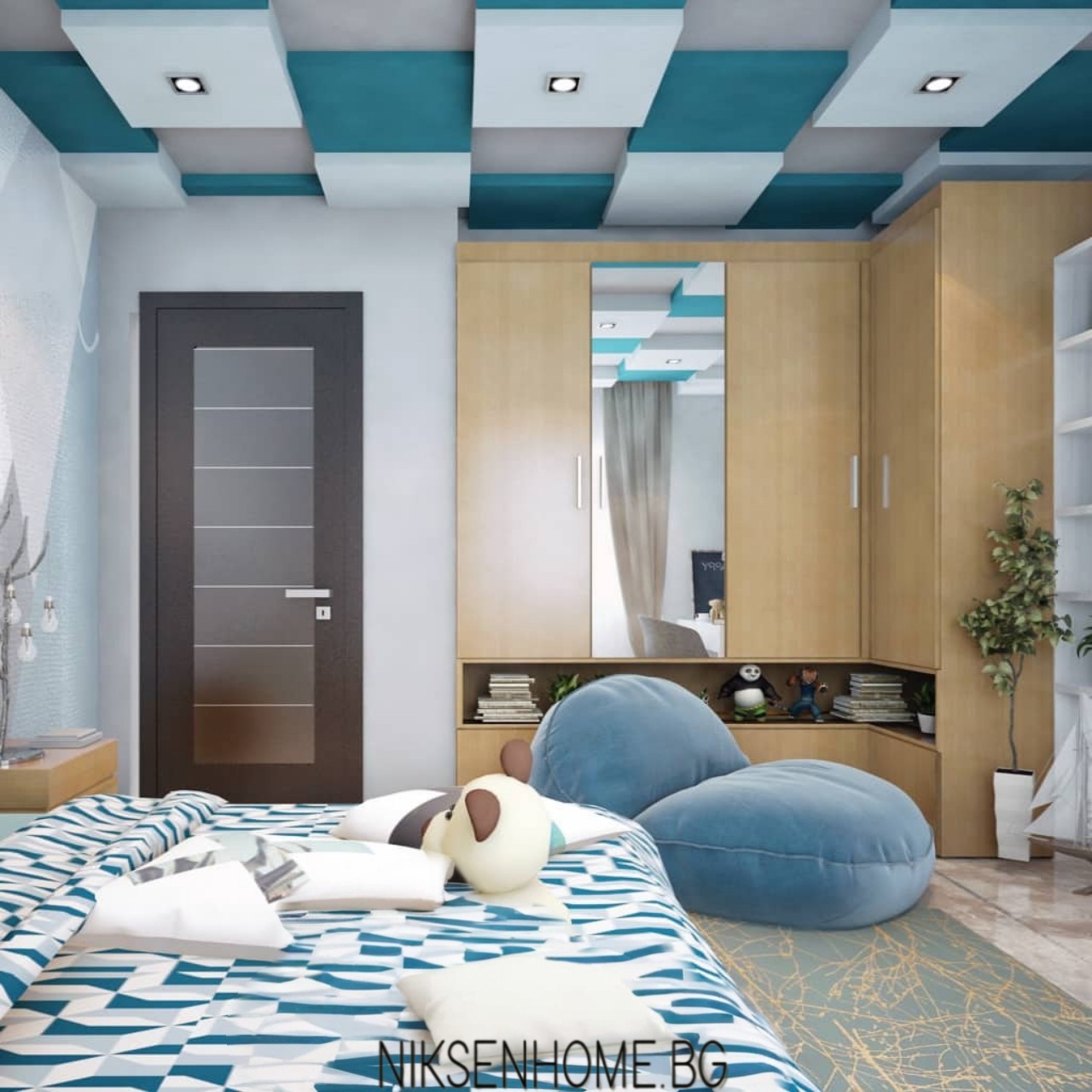 Зимна приказка - обзавеждане в синьо и бяло - Image 3