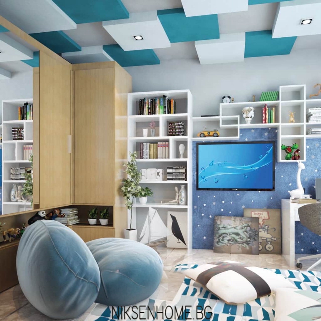 Зимна приказка - обзавеждане в синьо и бяло - Image 2